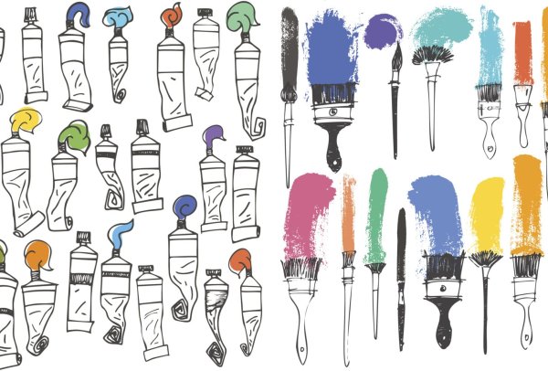 Краска с кистью в тюбике