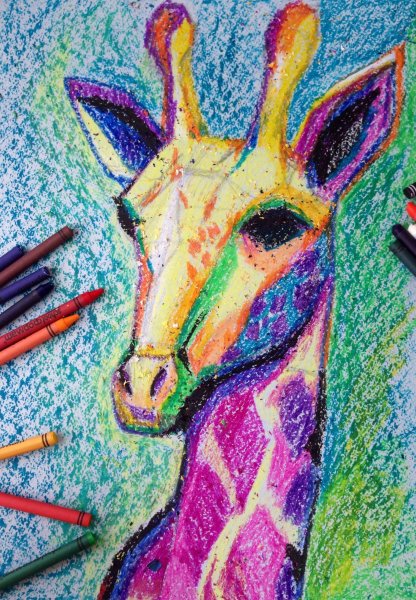 Рисунки восковыми мелками