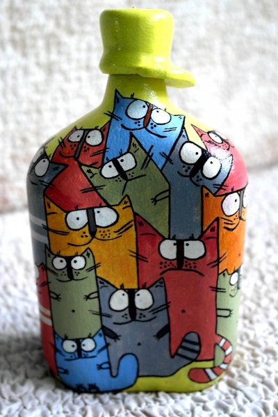 Роспись бутылок акриловыми красками