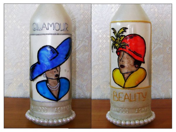 Рисуем на бутылках акриловыми красками