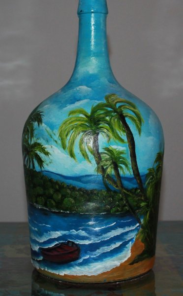 Витражная роспись бутылок