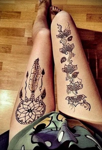 Мехенди Ловец снов на ноге