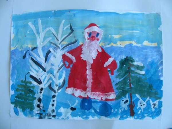 Рисование Деда Мороза в подготовительной группе