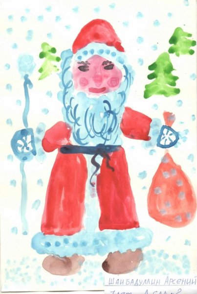Рисование с детьми дед Мороз