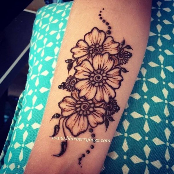 Мехенди цветы