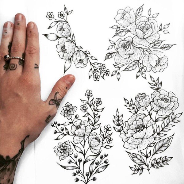 Мехенди Дикие цветы