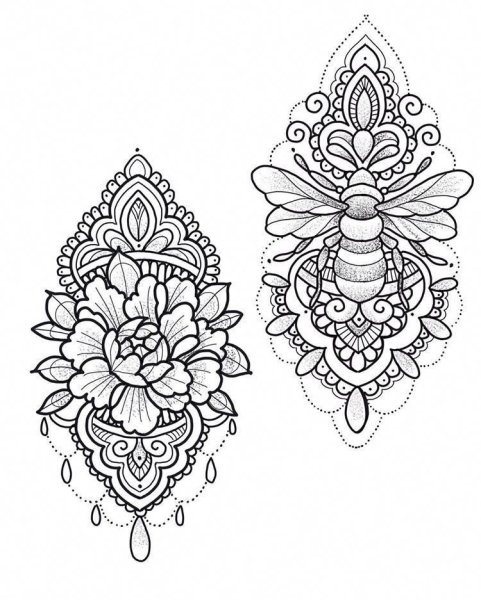 Тату узоры Мандала
