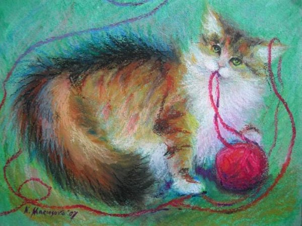 Рисование мелками и акварелью