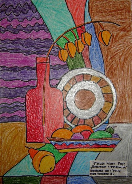 Декоративный натюрморт маркерами