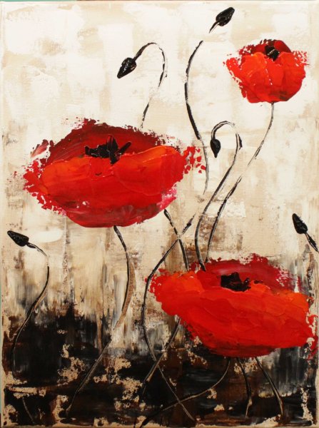 Мак красками для чайников