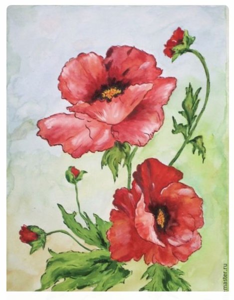 Рисование цветов гуашью