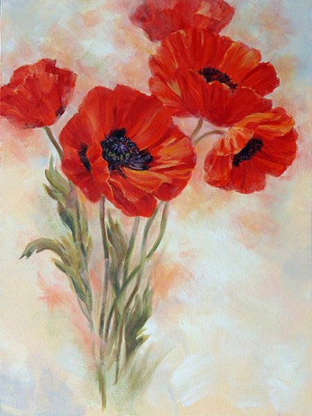 Букет гуашью