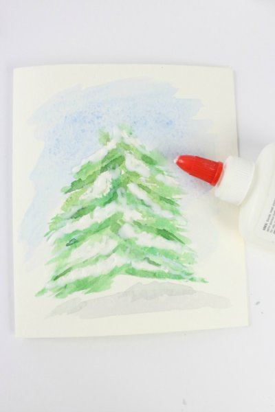 Елка восковыми мелками