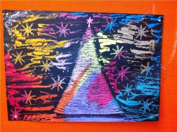 Граттаж Северное сияние