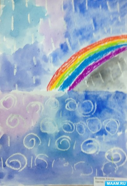 Рисование радуги в старшей группе