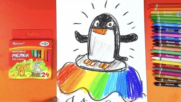 Восковые мелки и фен