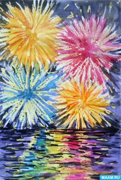 Салют восковыми мелками