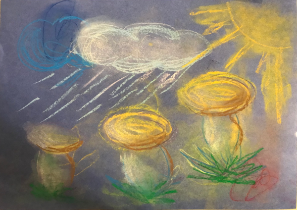 Рисование восковыми мелками в детском саду