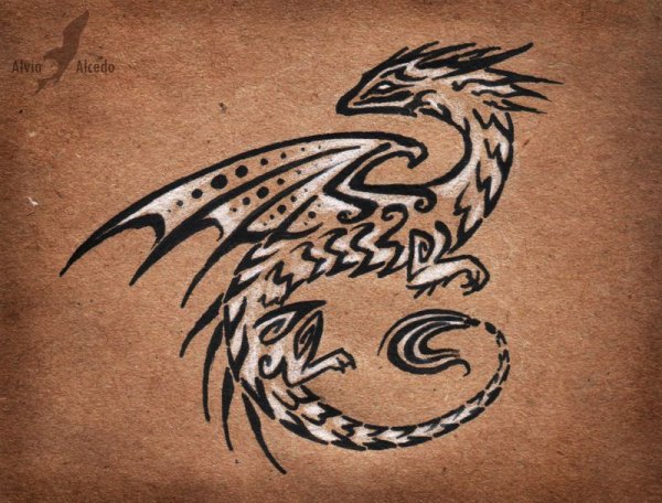 Мехенди дракон