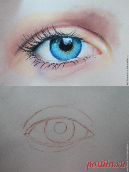 Глаз пастелью поэтапно