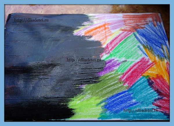 Пейзаж цветными карандашами