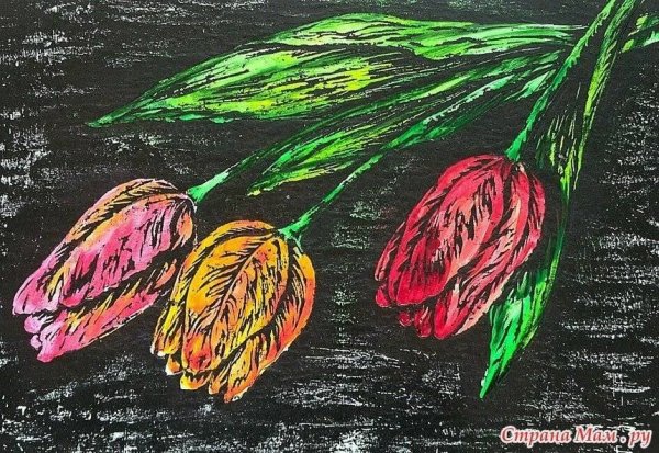 Рисование восковыми мелками