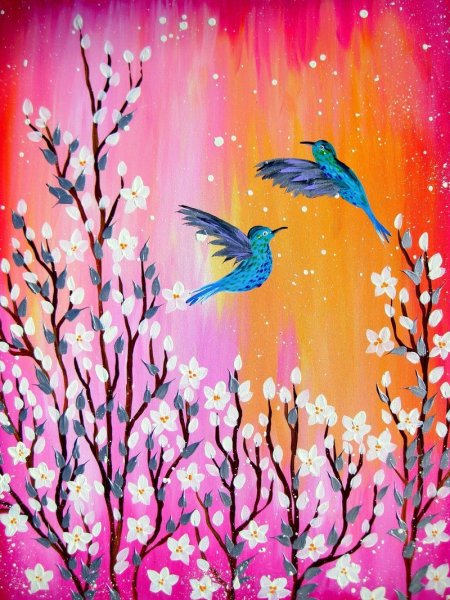 Правополушарное рисование птичка