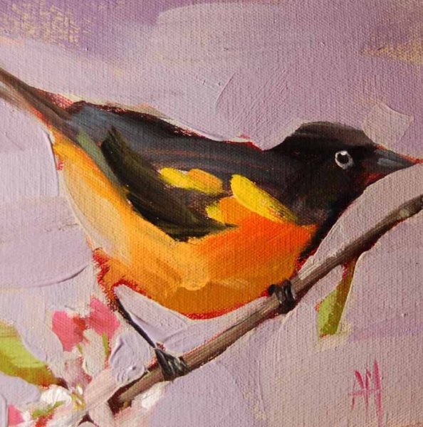 Нарисовать птицу красками