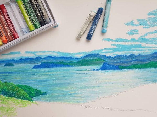 Рисование масляной пастелью