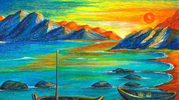 Рисунки масляной пастелью