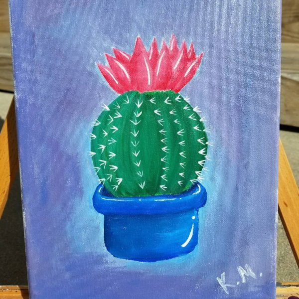 Кактус гуашью