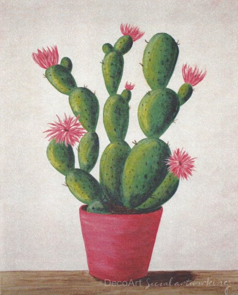 Кактус красками