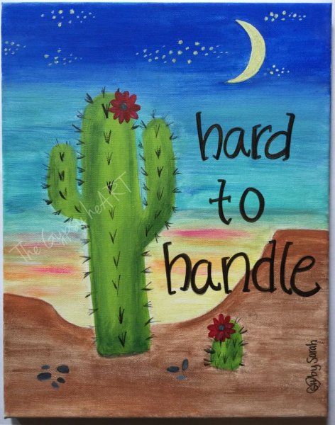 Рисование красками Кактус