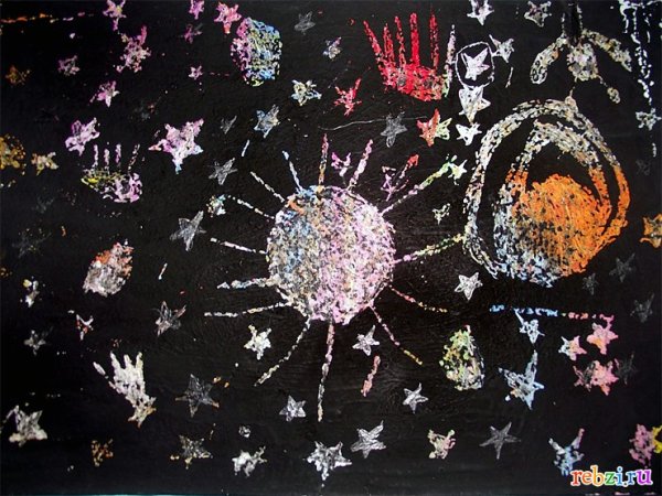 Нетрадиционное рисование космос