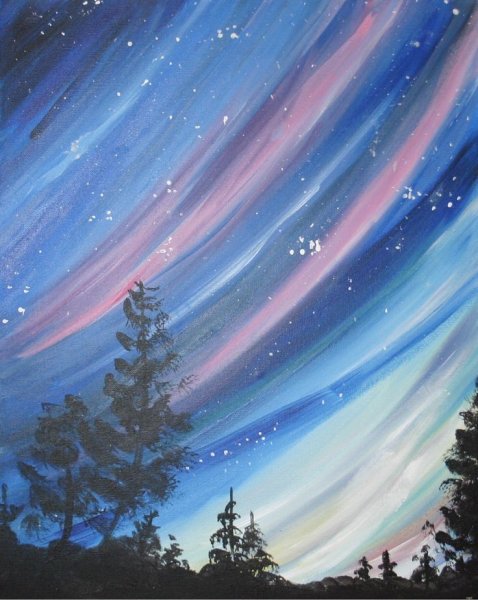 Правополушарное рисование Северное сияние