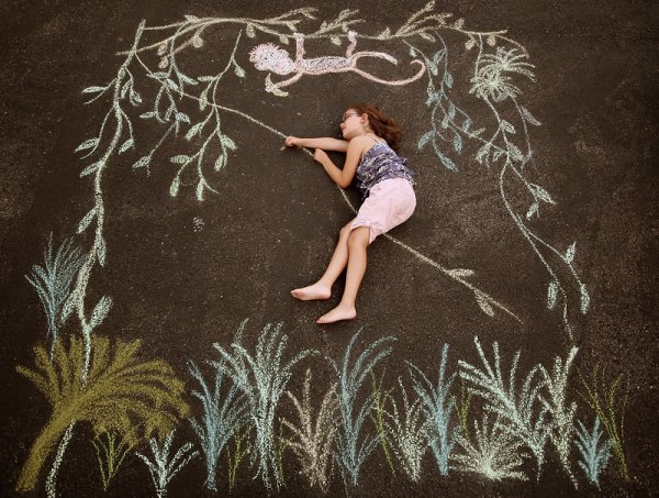 Рисунки мелом интересные