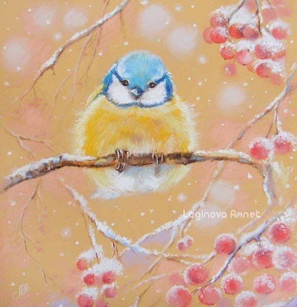 Новогодние картины пастелью