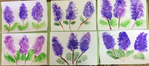 Нетрадиционные техники рисования для детей сирень
