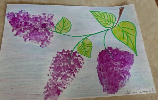 Нетрадиционные техники рисования для детей сирень