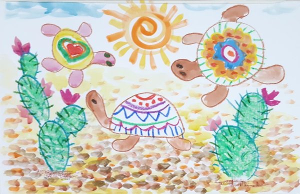 Рисуем черепаху с детьми