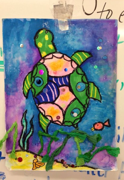 Рисование восковыми мелками для детей