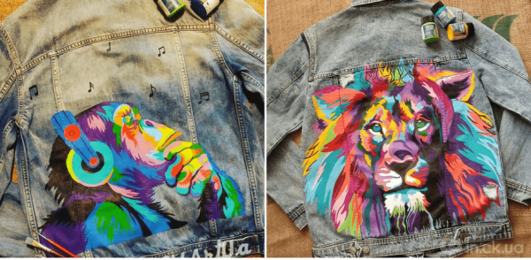 Брызги краски на джинсовке