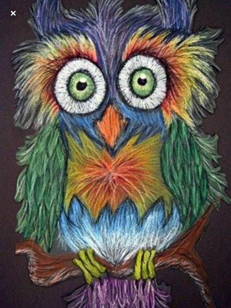 Сова акриловыми красками