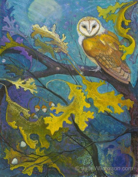 Сова пастелью для детей