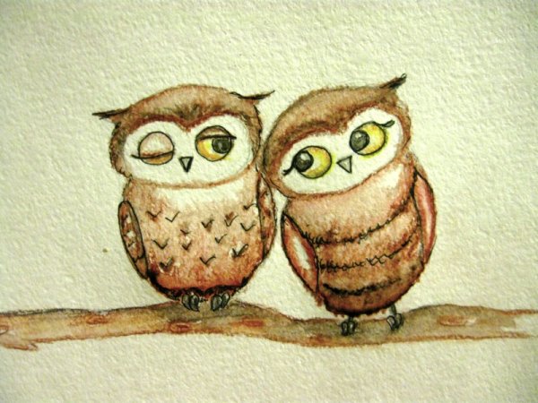 Рисование с детьми Совушка
