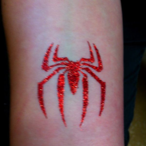 Глиттер тату паук