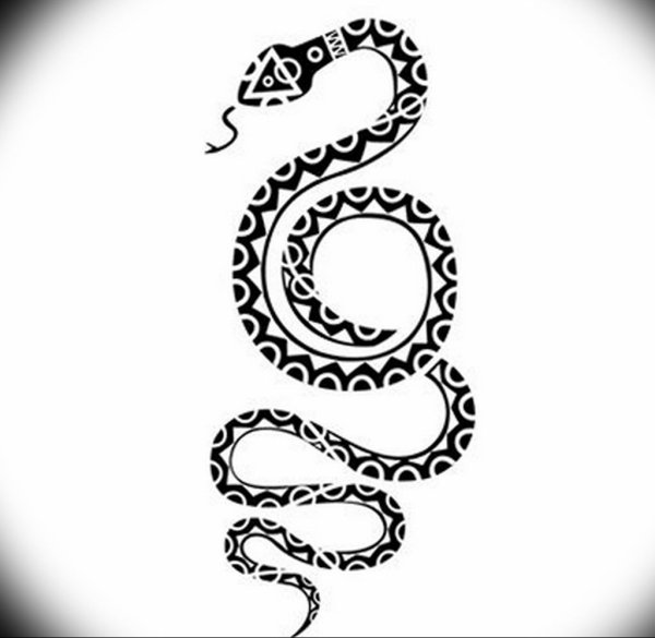 Трафарет тату змея