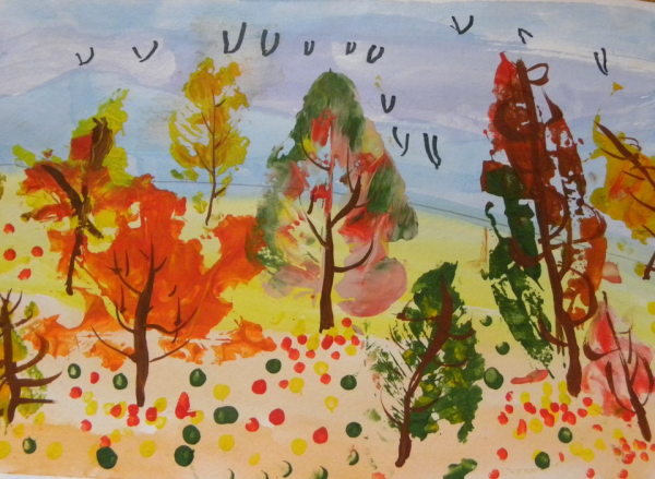 Осенний пейзаж для детей