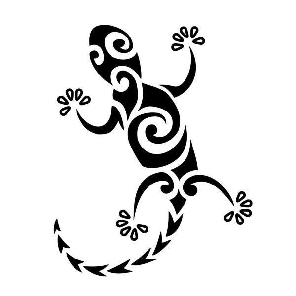 Тату ящерица трайбл