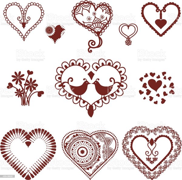 Мехенди для начинающих сердечко